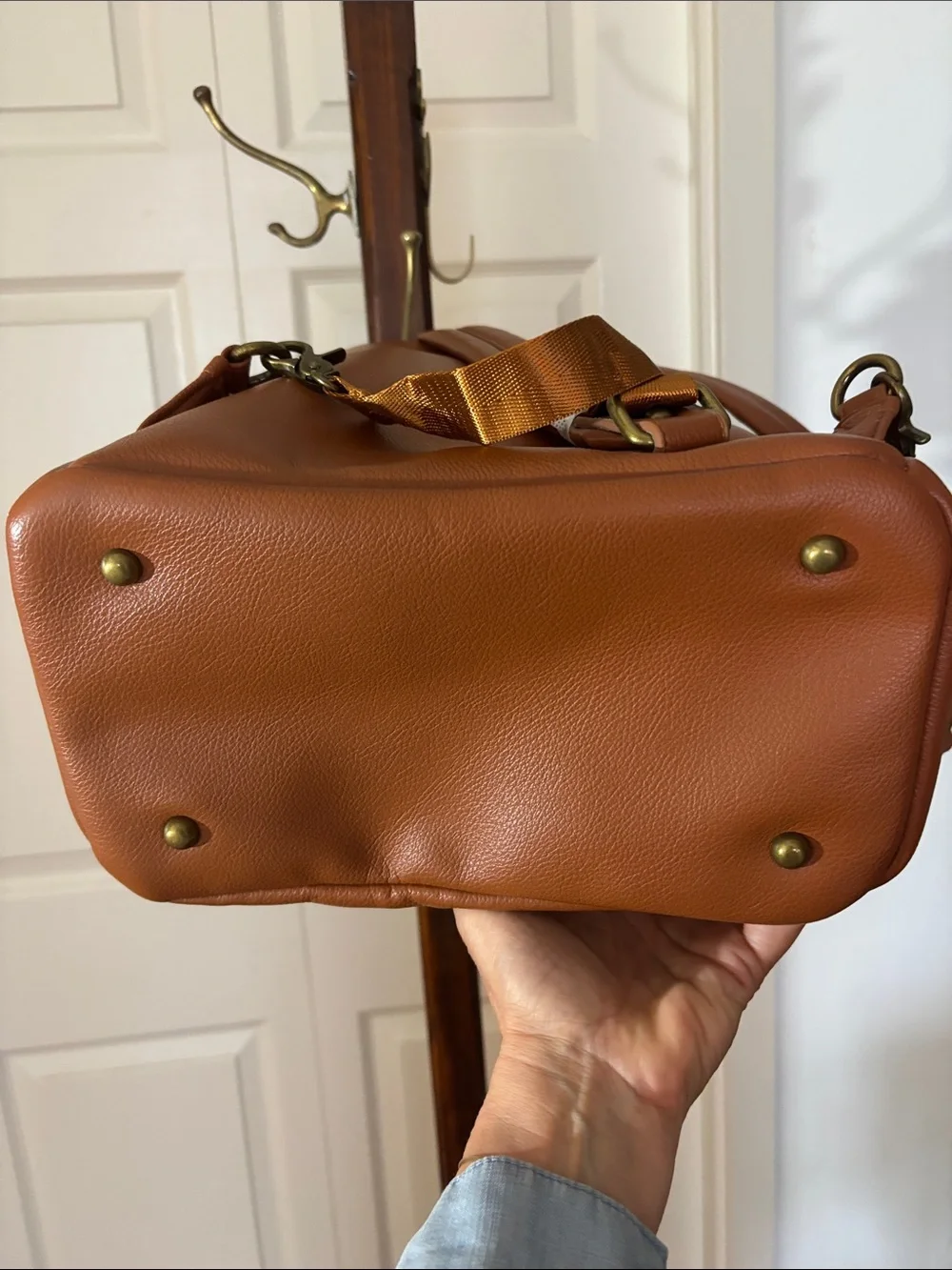 Bodomint Joni 2.0 Backpack in Camel Soft Vegan Leather Structured Silhouette NWT